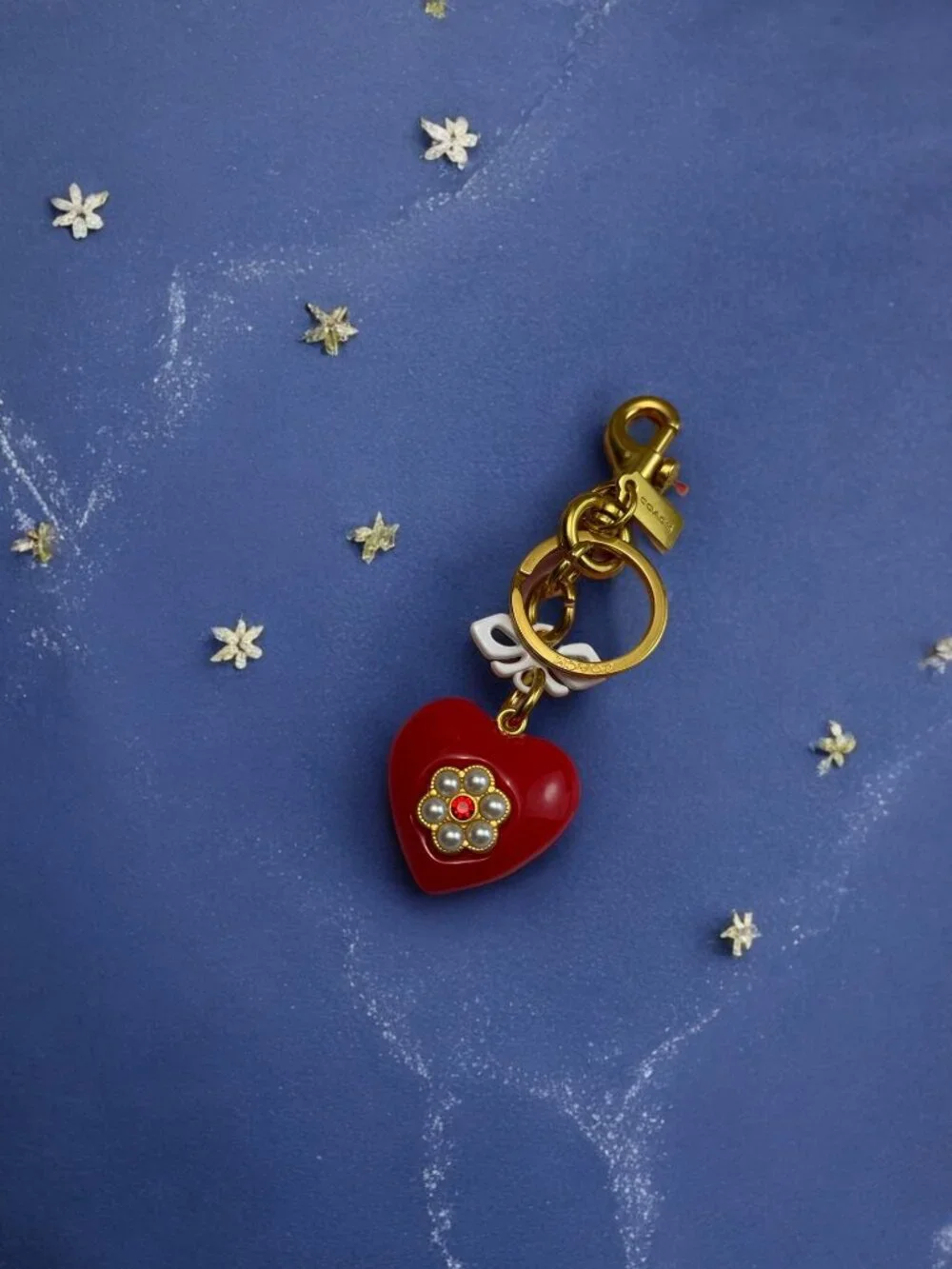 🌸Coach Red Heart Keychain